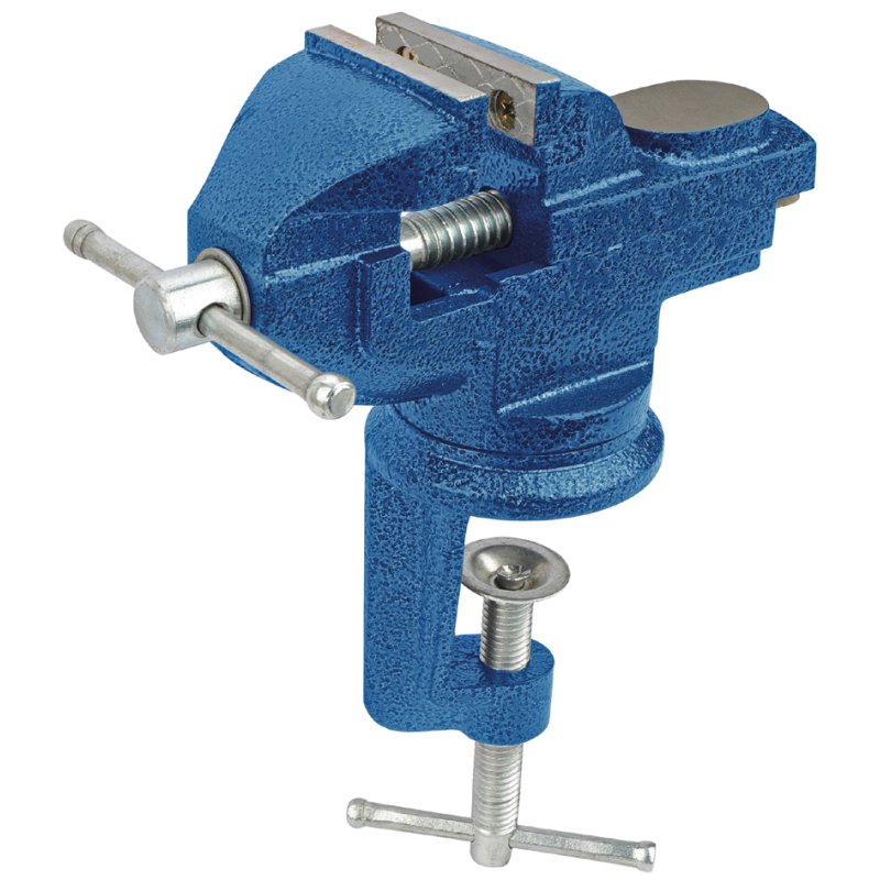 BRÜDER MANNESMANN bankschroef, bekbreedte 50 mm, blauw, verwisselbare bekken