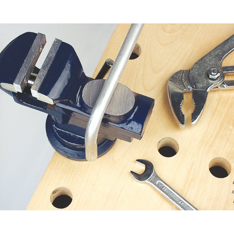 BRÜDER MANNESMANN étau d'établi, largeur de mâchoire 50 mm, bleu, mâchoires interchangeables