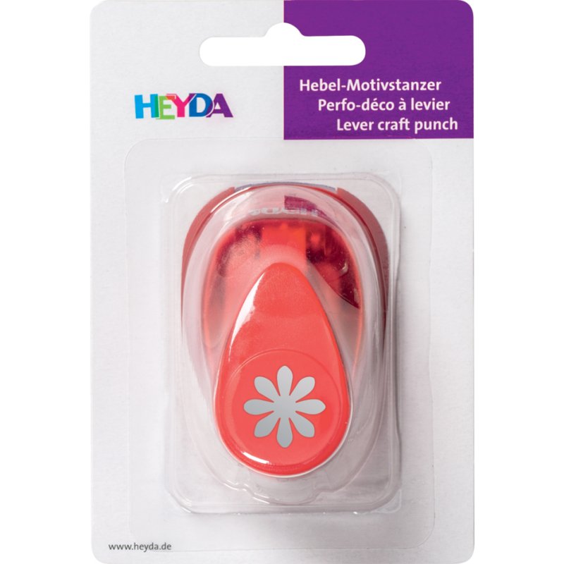 HEYDA ponsmachine ronde vormen, rood, 17 mm, met opvangbak