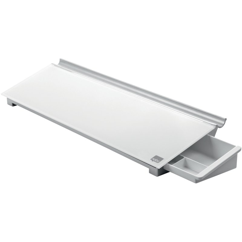 nobo tableau mémo de bureau, blanc, verre magnétique, 46×15×6 cm