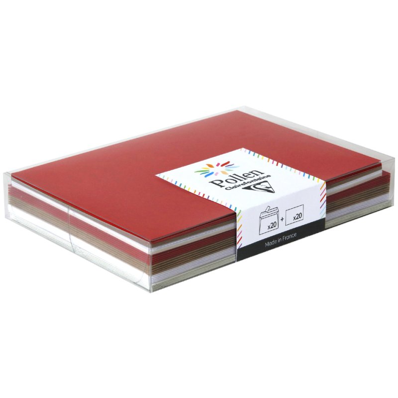 Pollen by Clairefontaine cartes de Noël, 110×155 mm, 20 cartes + 20 enveloppes