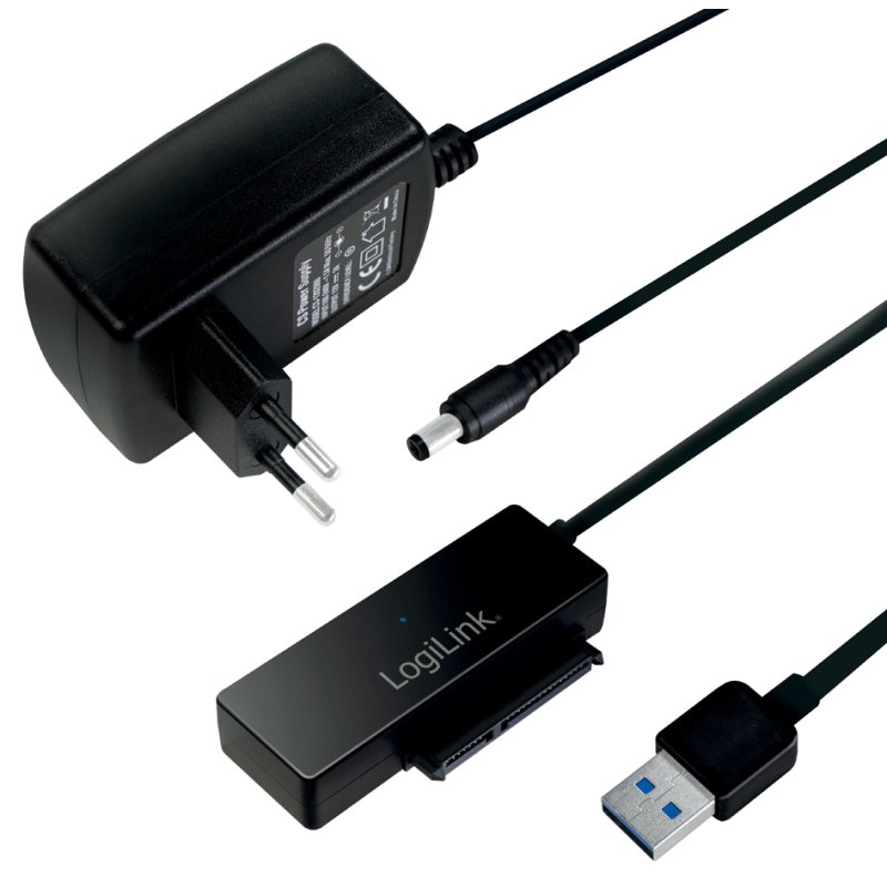 LogiLink Câble adaptateur USB 3.0 vers SATA, noir, 5 Gbit/s
