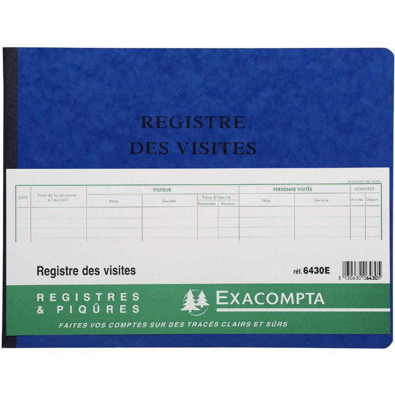 EXACOMPTA bezoekerlogboek Registre des Visites, 250×320 mm, 110 g/m²
