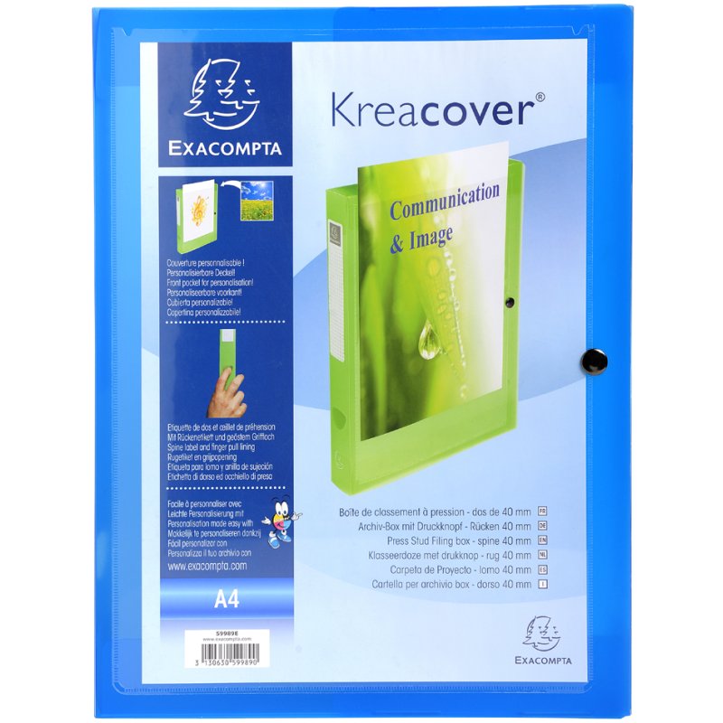 EXACOMPTA verzamelbox Kreacover A4, blauw, 40 mm