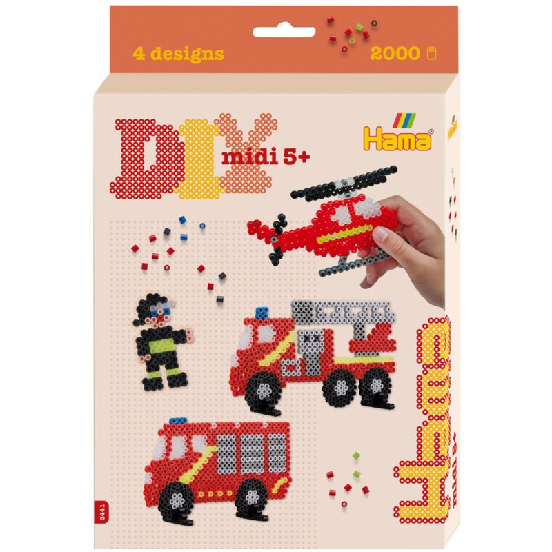 Hama set de perles à repasser Pompiers, 2000 pièces, 5,0 mm, emballage cadeau