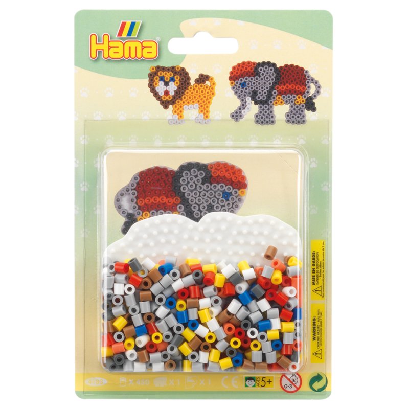 Hama perles à repasser midi Éléphant/Lion, 5,0 mm, 450 pièces