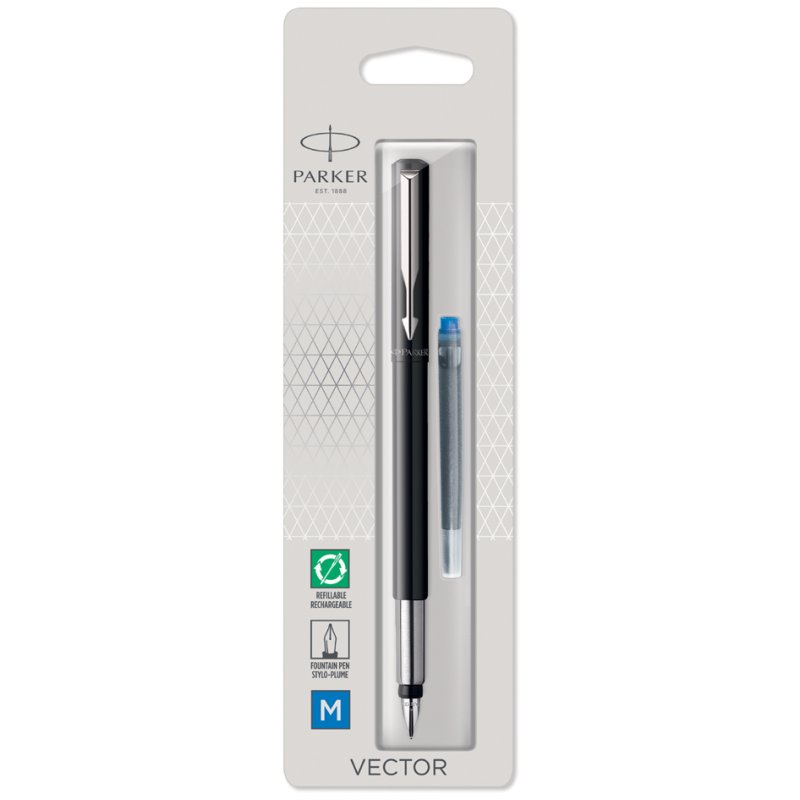 PARKER Vector stylo plume, noir, pointe moyenne