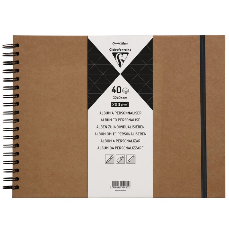 Pollen by Clairefontaine carnet de croquis spiralé, 210×160 mm, blanc, 40 feuilles