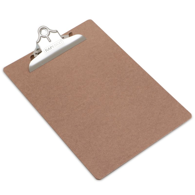 RAPESCO clipboard A4 hardboard, brown, large clip