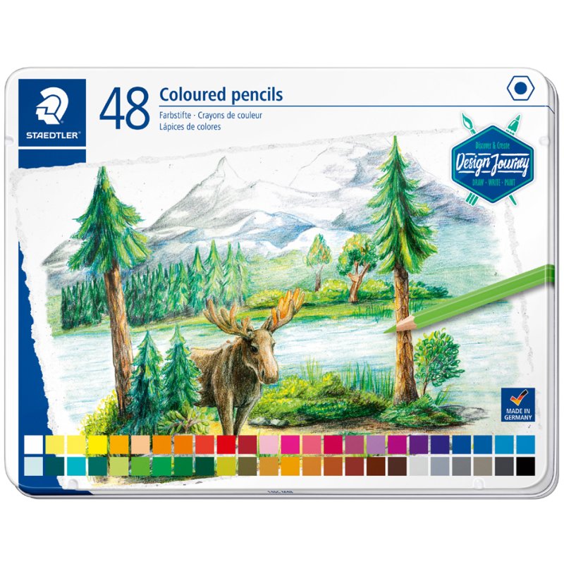 STAEDTLER crayons de couleur Design Journey, 12 pièces, boîte métallique