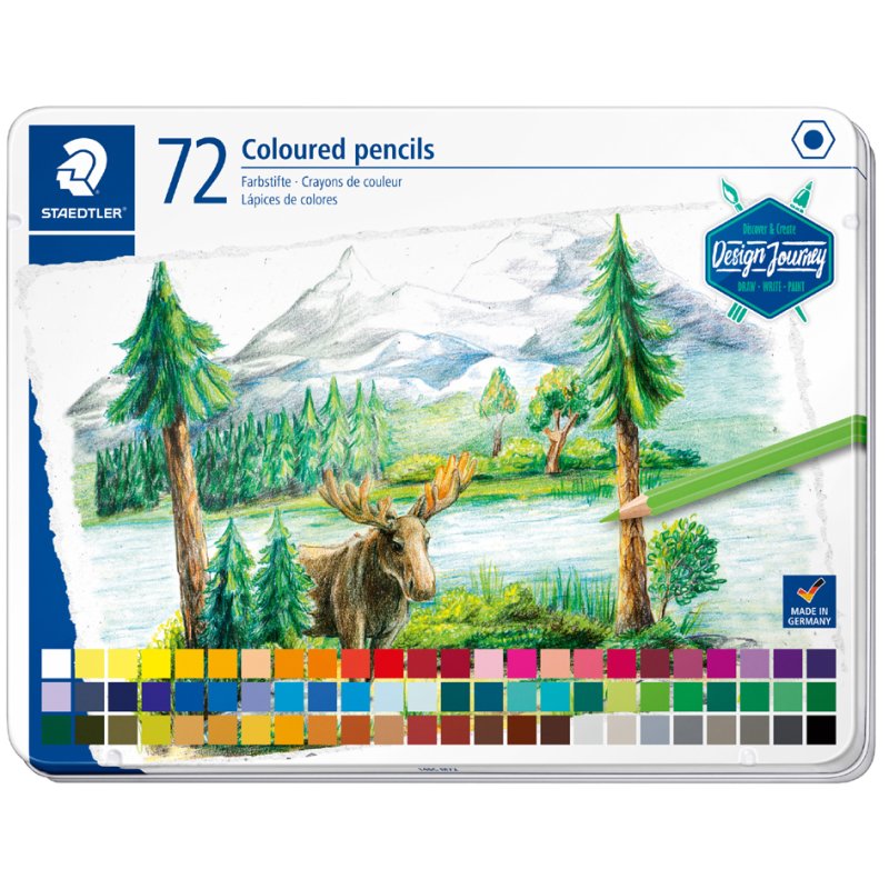 STAEDTLER crayons de couleur Design Journey, 12 pièces, boîte métallique
