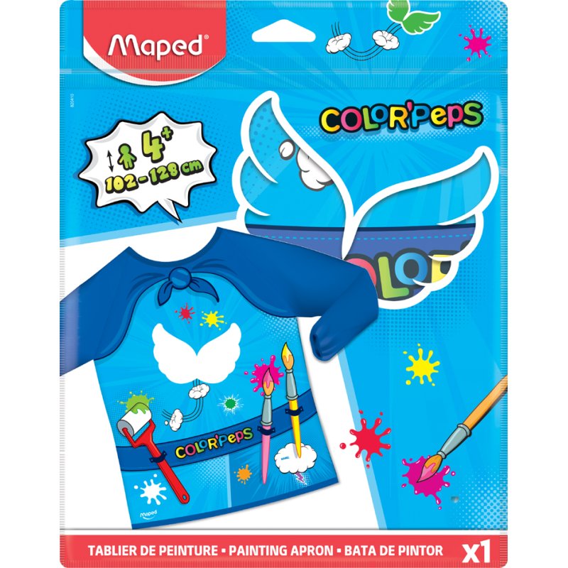 Maped COLOR'PEPS children's apron, length 104-128 cm, water-resistant, long sleeves