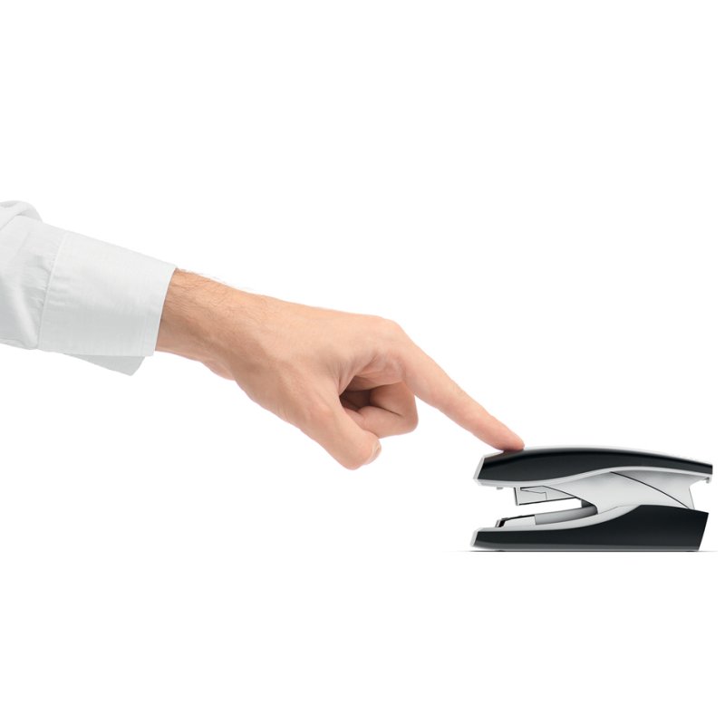 LEITZ flat-clinch stapler Nexxt Softpress, blue, 30 sheets, 38 mm