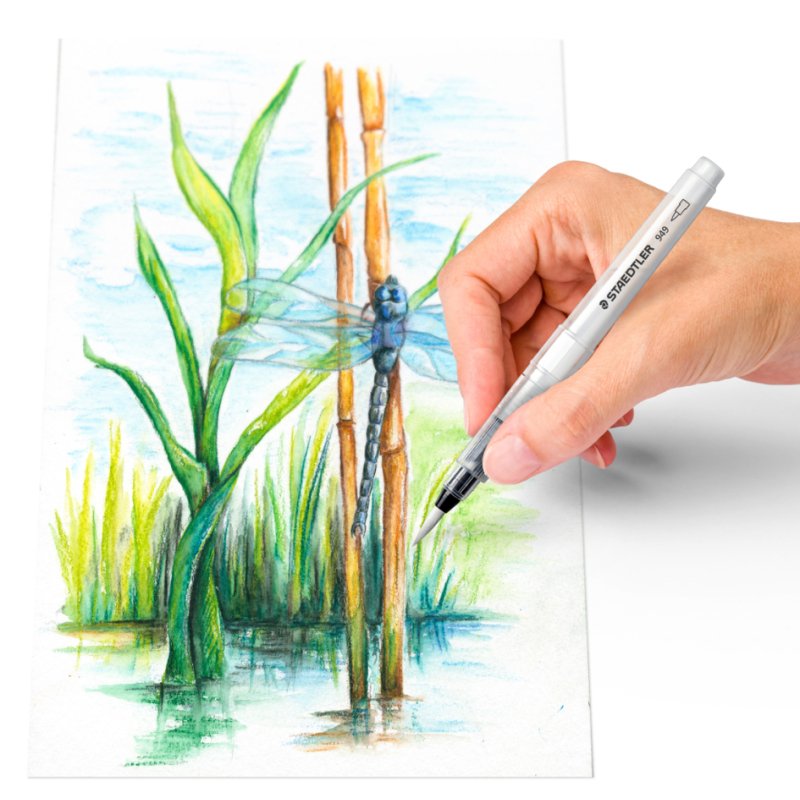 STAEDTLER Design Journey watercolour brush, fine point size S, round nylon tip, 5 ml