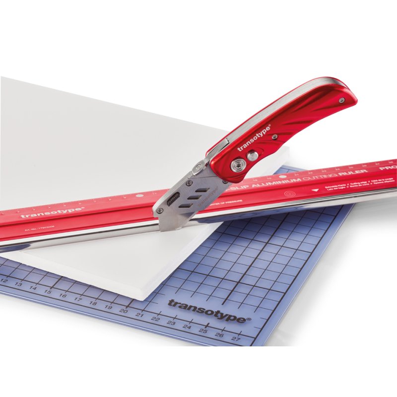 transotype cutter professionnel, boîtier aluminium, rouge, 19 mm