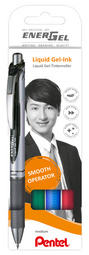 Pentel EnerGel XmRT gelrollers, navulbaar, 0,35 mm, 4 stuks