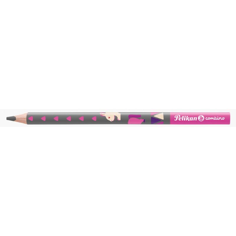 Pelikan combino writing pencil, pink, ergonomic triangular, hardness grade B