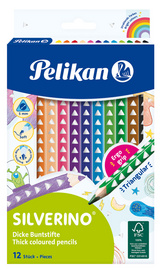 Pelikan kleurpotloden SILVERINO driehoekig, dik, 12 stuks