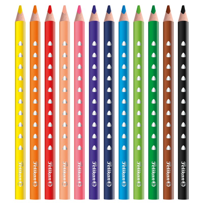 Pelikan crayons de couleur triangulaires, ergonomiques, 6 pièces