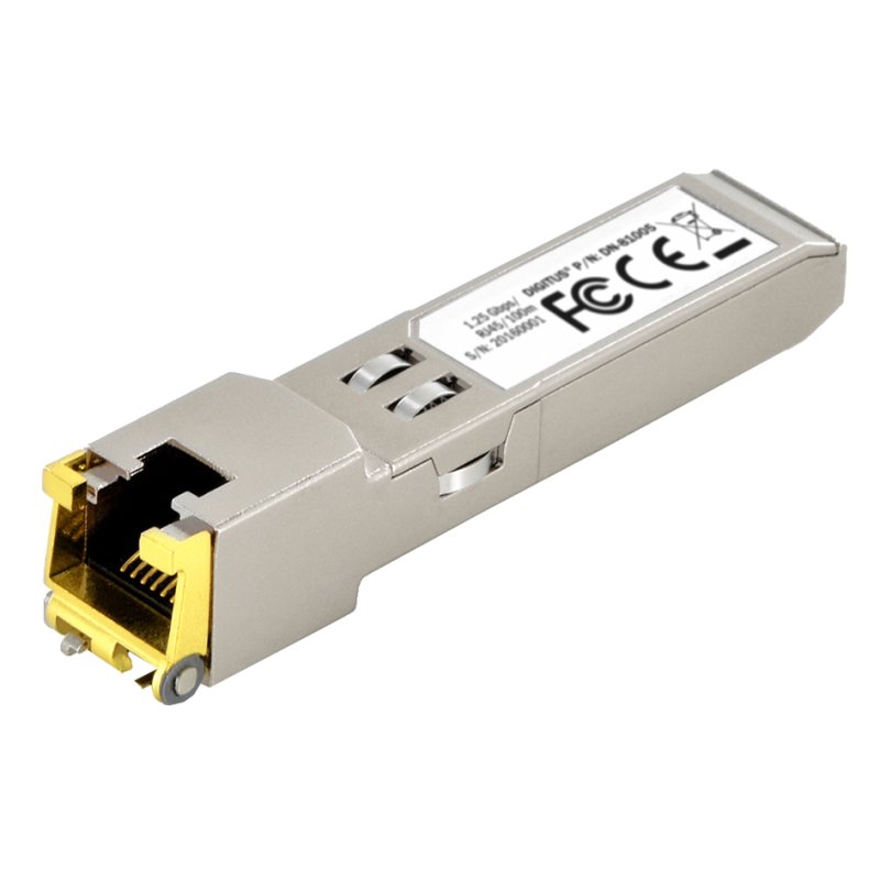 DIGITUS Mini GBIC module transceiver SFP, RJ45, 100 m, 1,25 Gbps