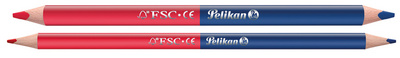 Pelikan lettergreper fijn, rood/blauw, ergonomische driekantgrip
