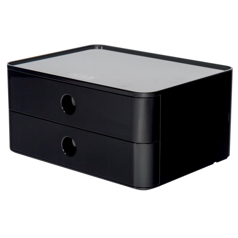 HAN bloc à tiroirs SMART-BOX ALLISON, 2 tiroirs, noir brillant