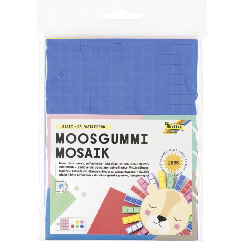 folia mosrubber mozaïek Basic, zelfklevend, 10×10 mm, 1596 stuks
