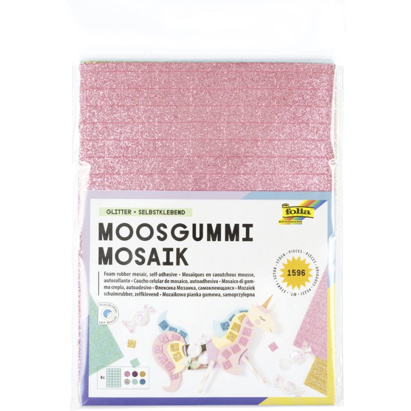 folia mosrubber mozaïek Basic, zelfklevend, 10×10 mm, 1596 stuks