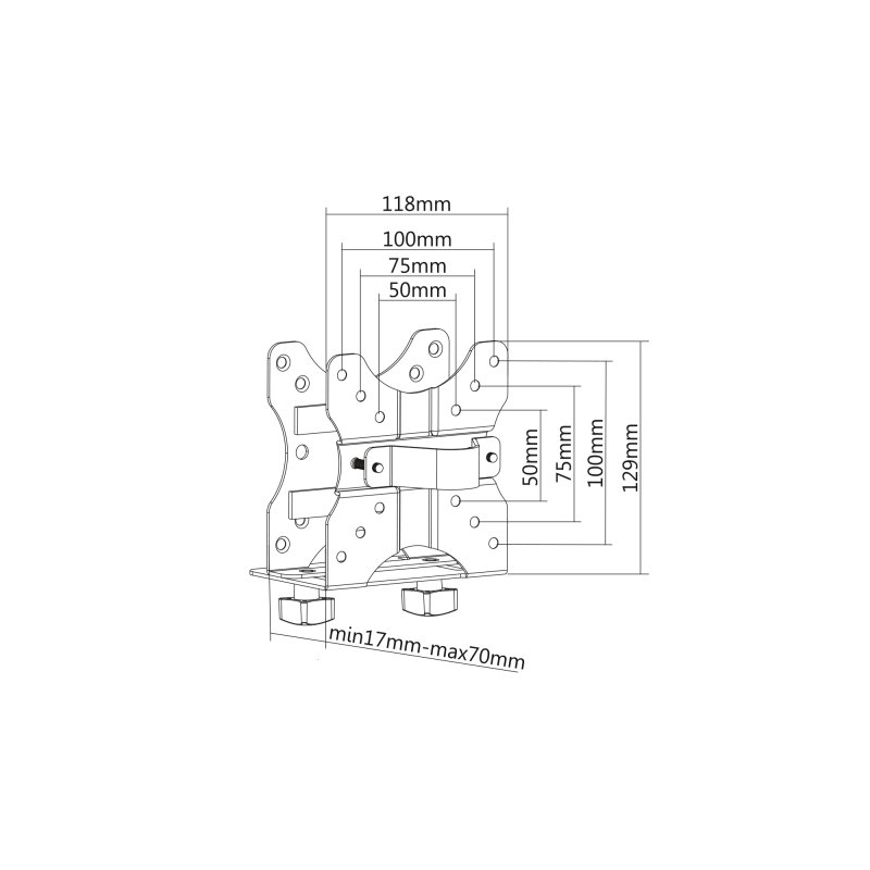 DIGITUS mini support informatique, VESA 75×75/100×100, capacité 5 kg