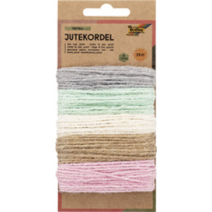 folia jute touwslinger, gemengde kleuren, 5 x 4 meter, 100% jute