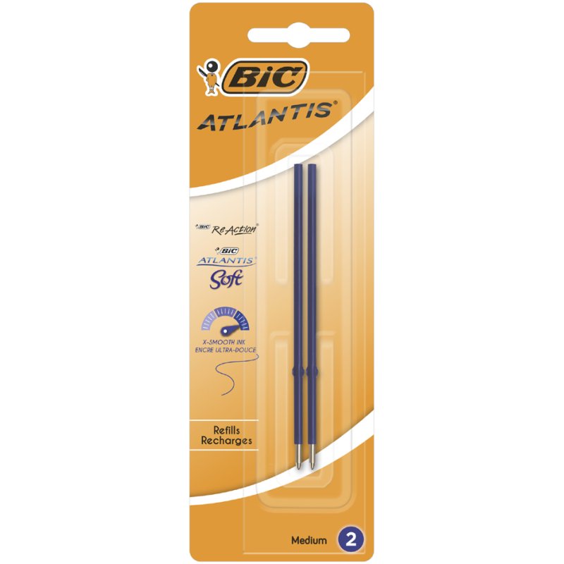 BIC vulling X-Smooth balpen, blauw, navulbaar, 2 stuks