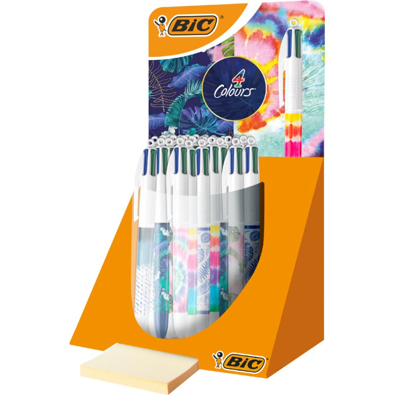 Bic 4 Colours stylo décoration, rechargeable, 4 couleurs, display 30 pièces