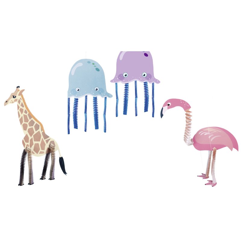 folia knutselset trappenhuisjes Dieren, 11 figuren, 9 stansvellen