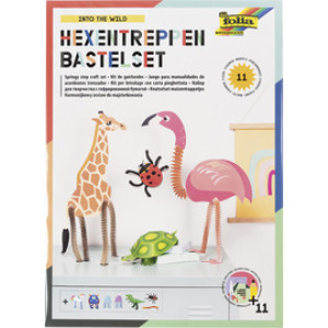folia knutselset trappenhuisjes Dieren, 11 figuren, 9 stansvellen