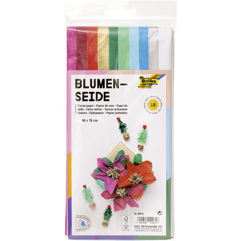 folia zijdepapier Xmas, 500×700 mm, 20 g/m², 10 vellen