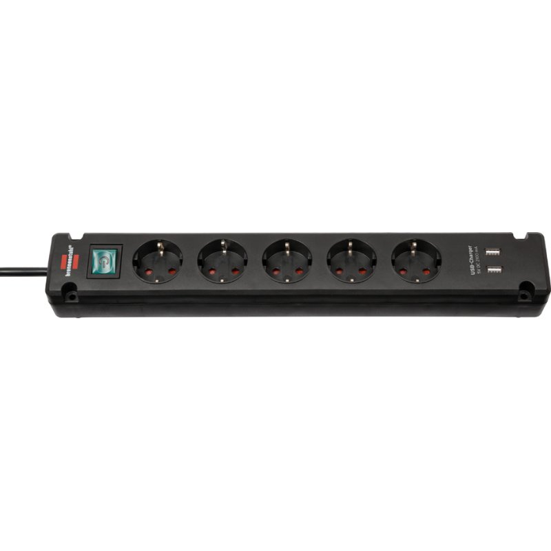 brennenstuhl power strip Bremounta, 5-way with USB, white, 3 m cable