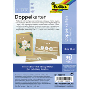 folia dubbelkaarten kraft, 105×150 mm, natronbruin, 220 g/m²