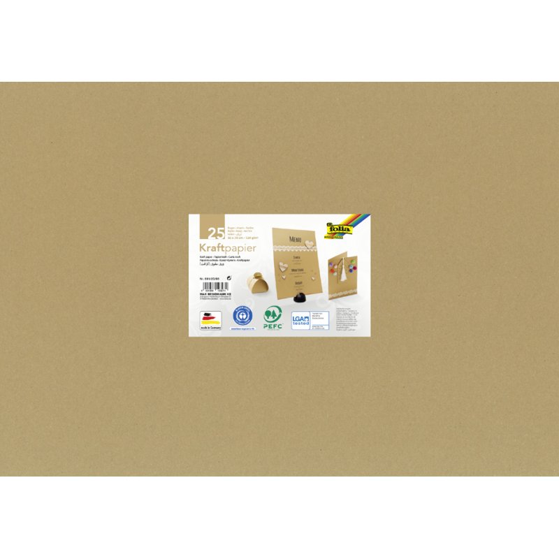 folia kraftkarton naturel, 230 g/m², 500 × 700 mm, 25 vel