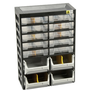 allit onderdelenmagazijn VarioPlus Basic 21, 14 vakken, kunststof, 305×170×435 mm