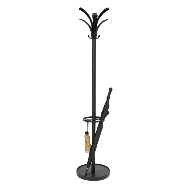 ALBA kapstok BRIO, zwart, hoogte 175 cm, 6 haken