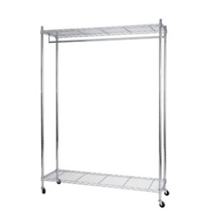 ALBA mobiele garderobekast MOBI, chroom, 900×350×1680 mm
