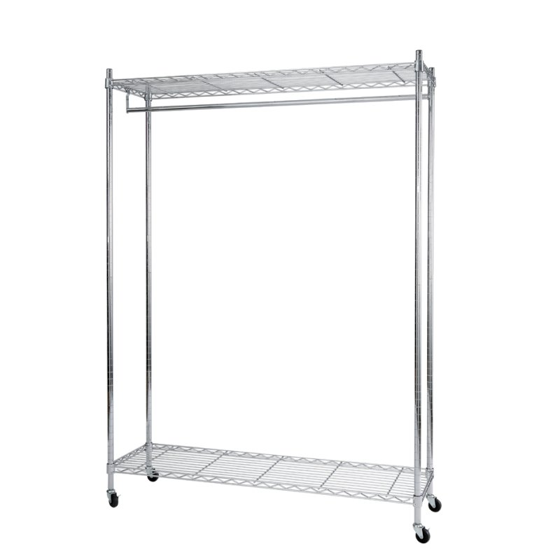 ALBA mobiele garderobekast MOBI, chroom, 900×350×1680 mm