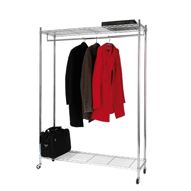 ALBA mobiele garderobekast MOBI, chroom, 900×350×1680 mm