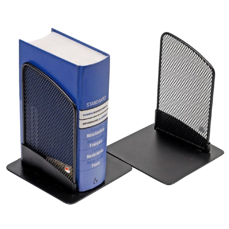 ALBA serre-livres Mesher, métal à mailles, noir, lot de 2 pièces