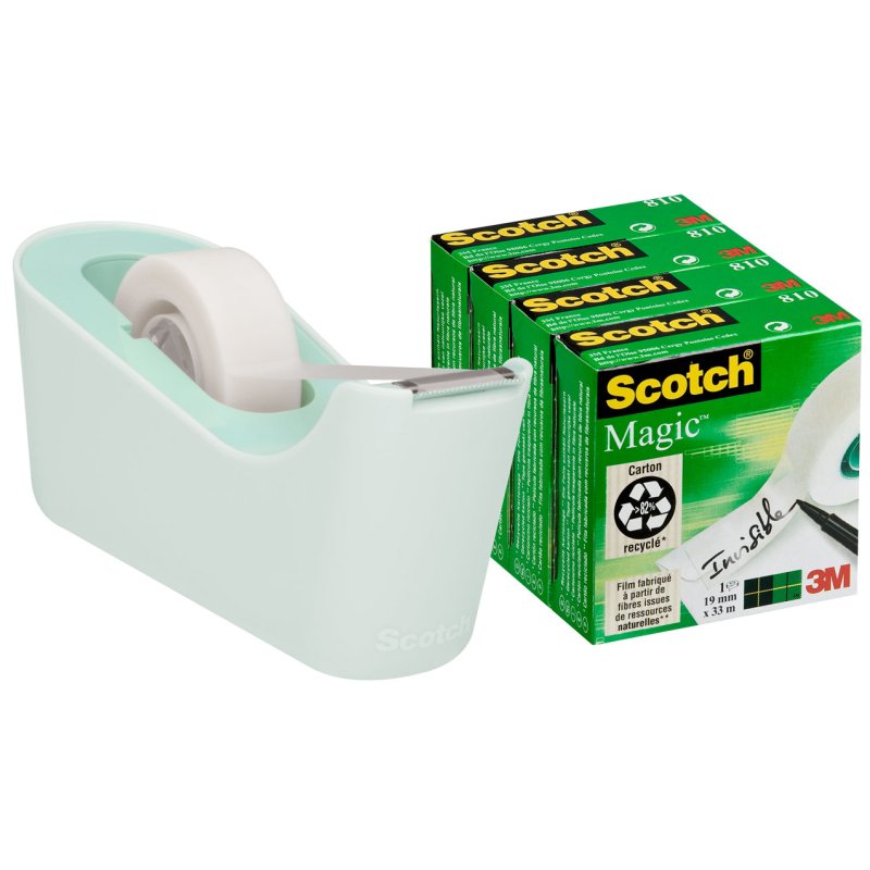 Scotch plakbandhouder multipack C18, lavendel, incl. 6 rollen Magic 810