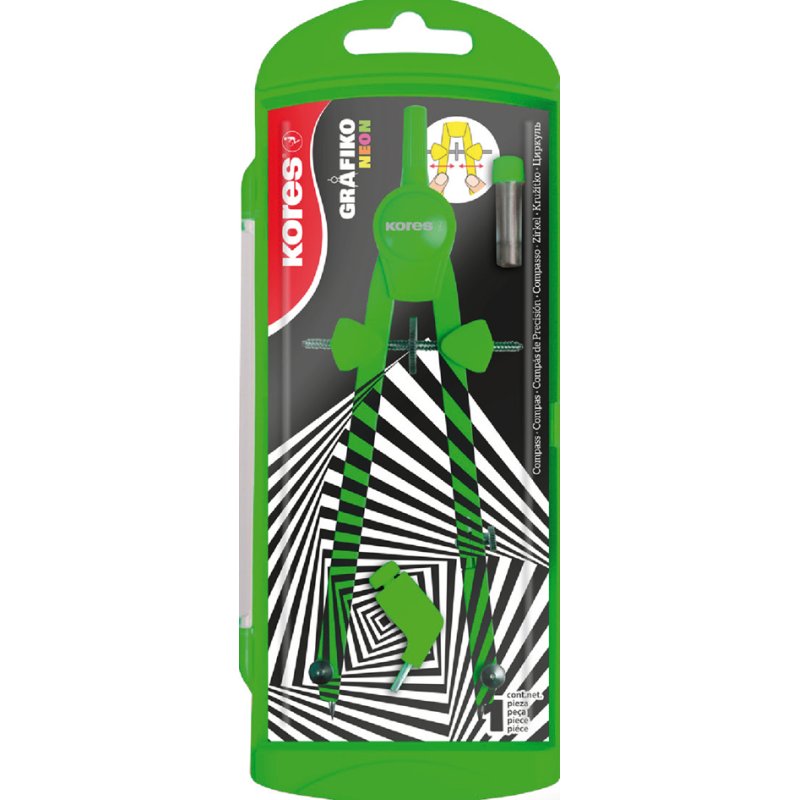 Kores snelverstelbare passer Grafiko Neon, metaal, 170 mm, neonkleuren