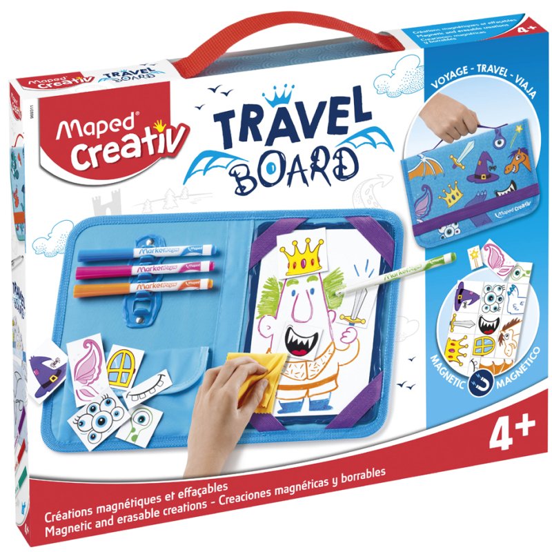 Maped Ensemble de dessin de voyage créatif TRAVEL BOARD, 21 pièces, à partir de 4 ans