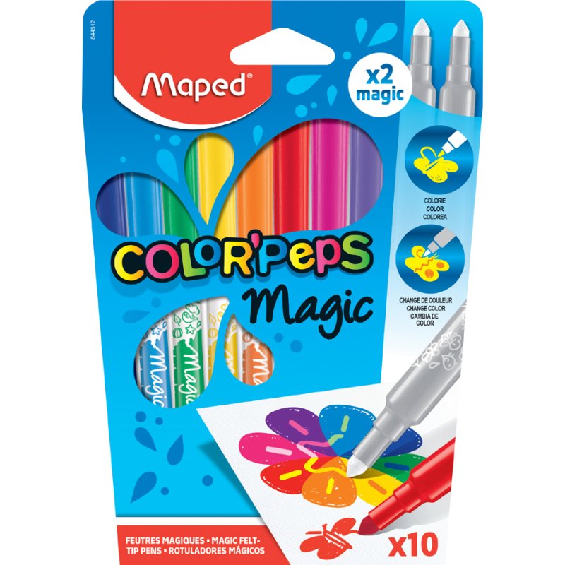 Maped Color'Peps Magic felt-tip pens, magic colour change, set of 10