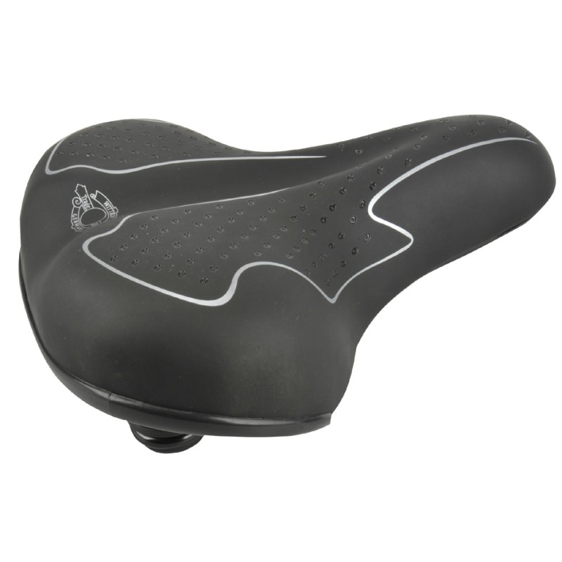 FISCHER touring bicycle saddle elastomer, black/white, gel insert