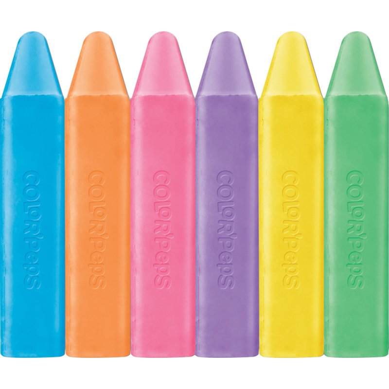 Maped stoepkrijt Color'Peps, assortiment couleurs, 6 pièces
